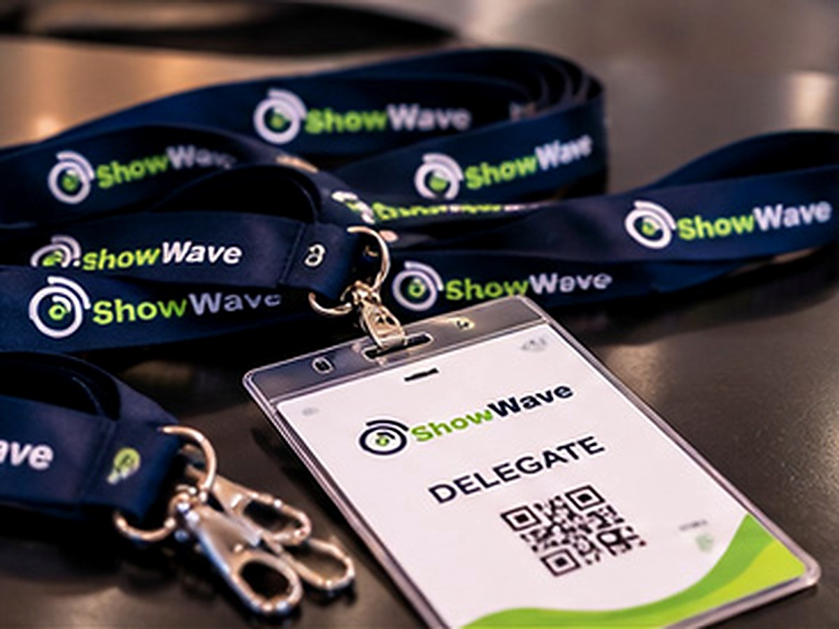 ShowWave on-site consumables including badges and lanyards