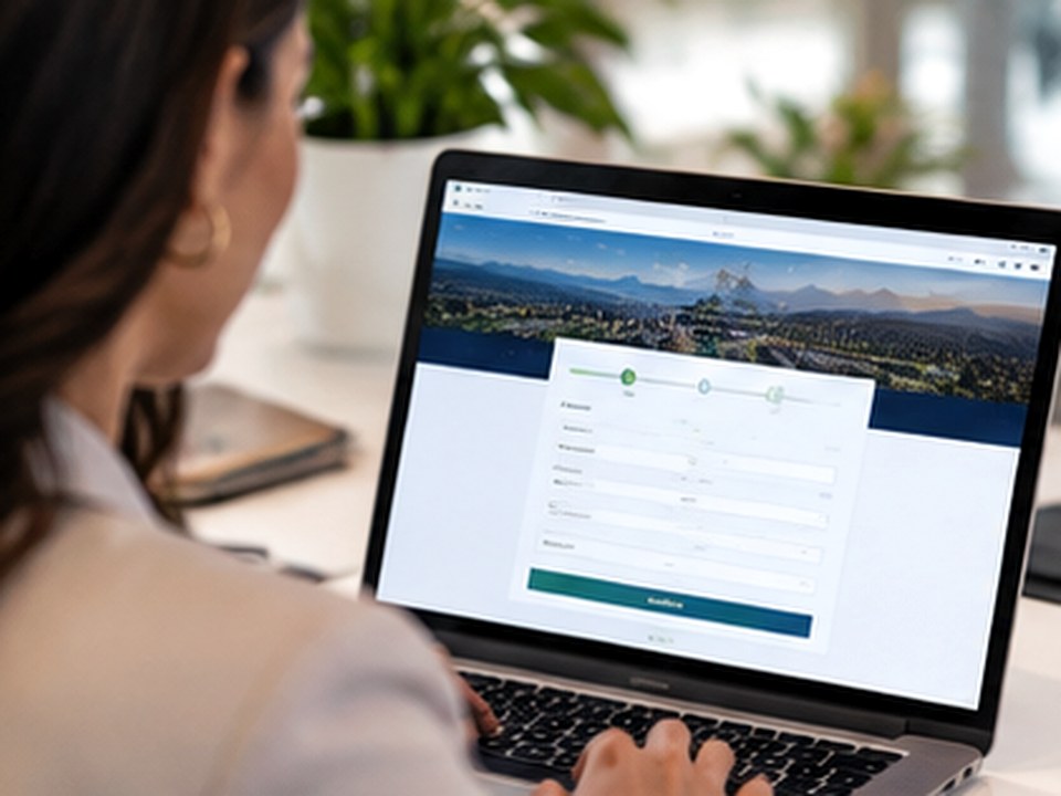 Branded online event registration on a laptop